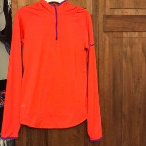 Nike pro coral quarter zip dry fit hoodie
